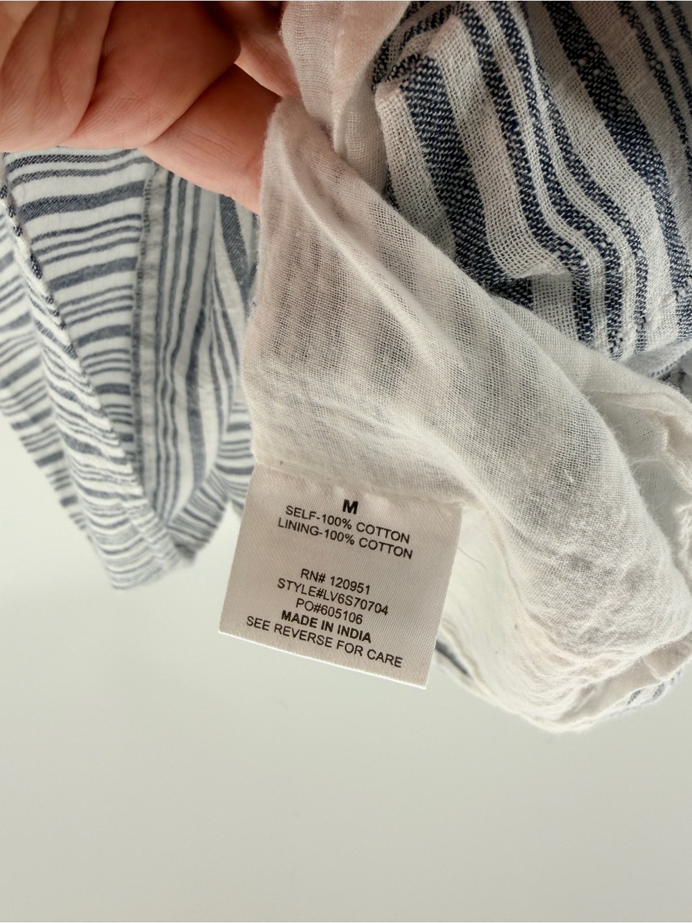 Olive + Oak M Blue White Striped Cotton Shift Dress Coastal Nautical - Picture 5 of 8